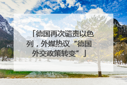 德国再次谴责以色列，外媒热议“德国外交政策转变”