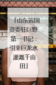 山东省国资委驻巨野第一书记：引来巨龙水 灌溉千亩田