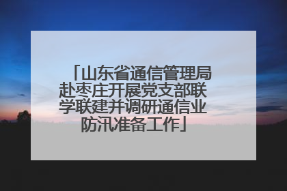 山东省通信管理局赴枣庄开展党支部联学联建并调研通信业防汛准备工作