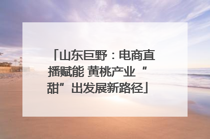 山东巨野：电商直播赋能 黄桃产业“甜”出发展新路径
