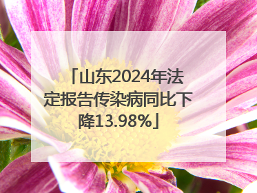 山东2024年法定报告传染病同比下降13.98%