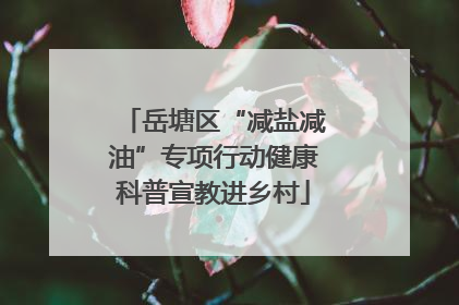 岳塘区“减盐减油”专项行动健康科普宣教进乡村