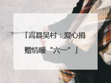 嵩县吴村：爱心捐赠情暖“六一”