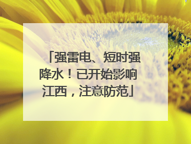 强雷电、短时强降水！已开始影响江西，注意防范