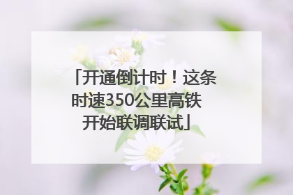 开通倒计时！这条时速350公里高铁开始联调联试