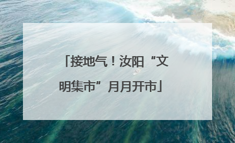 接地气！汝阳“文明集市”月月开市