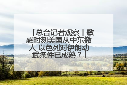 总台记者观察丨敏感时刻美国从中东撤人 以色列对伊朗动武条件已成熟？