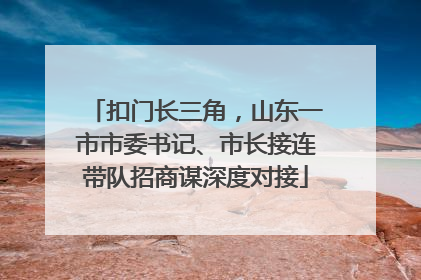 扣门长三角，山东一市市委书记、市长接连带队招商谋深度对接