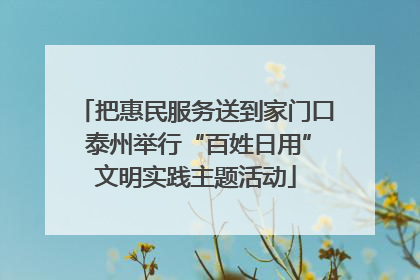 把惠民服务送到家门口 泰州举行“百姓日用”文明实践主题活动