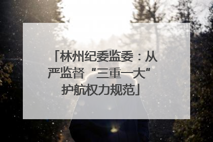 林州纪委监委：从严监督“三重一大” 护航权力规范