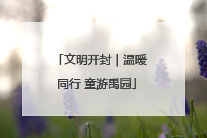 文明开封｜温暖同行 童游禹园