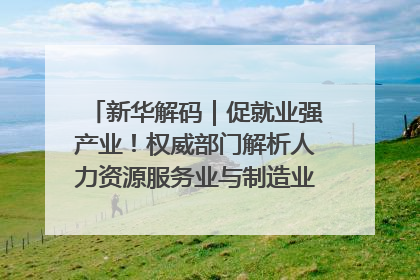 新华解码｜促就业强产业！权威部门解析人力资源服务业与制造业融合发展试点