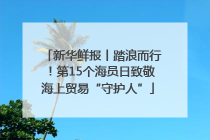 新华鲜报丨踏浪而行！第15个海员日致敬海上贸易“守护人”