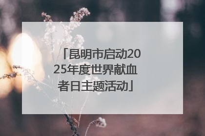 昆明市启动2025年度世界献血者日主题活动