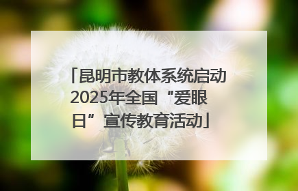 昆明市教体系统启动2025年全国“爱眼日”宣传教育活动