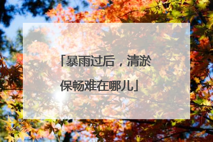 暴雨过后，清淤保畅难在哪儿