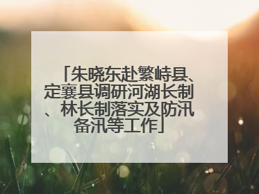 朱晓东赴繁峙县、定襄县调研河湖长制、林长制落实及防汛备汛等工作