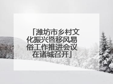 潍坊市乡村文化振兴暨移风易俗工作推进会议在诸城召开
