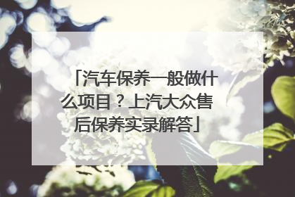 汽车保养一般做什么项目？上汽大众售后保养实录解答