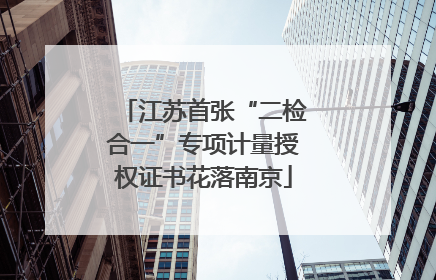 江苏首张“二检合一”专项计量授权证书花落南京