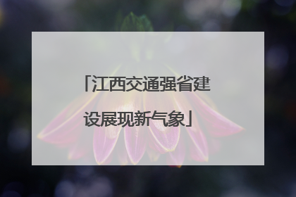 江西交通强省建设展现新气象