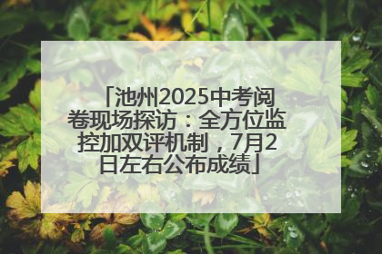 池州2025中考阅卷现场探访：全方位监控加双评机制，7月2日左右公布成绩