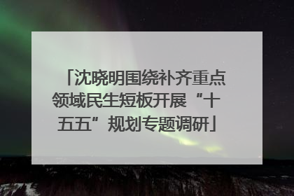 沈晓明围绕补齐重点领域民生短板开展“十五五”规划专题调研