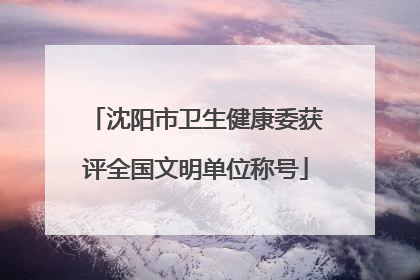 沈阳市卫生健康委获评全国文明单位称号