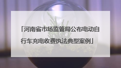 河南省市场监管局公布电动自行车充电收费执法典型案例