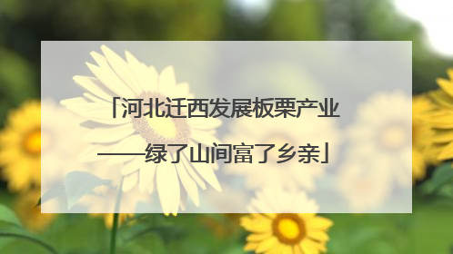 河北迁西发展板栗产业——绿了山间富了乡亲