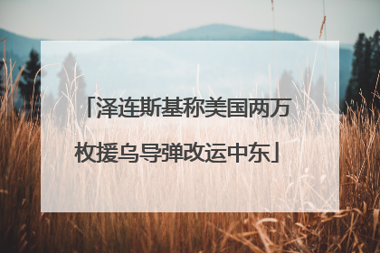 泽连斯基称美国两万枚援乌导弹改运中东