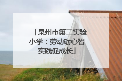 泉州市第二实验小学：劳动砺心智实践促成长