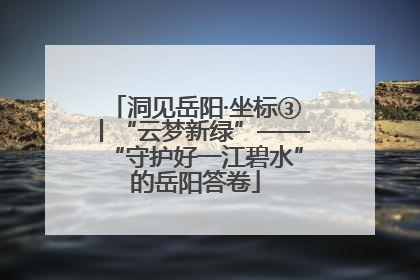 洞见岳阳·坐标③丨“云梦新绿”——“守护好一江碧水”的岳阳答卷