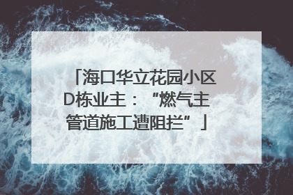 海口华立花园小区D栋业主：“燃气主管道施工遭阻拦”