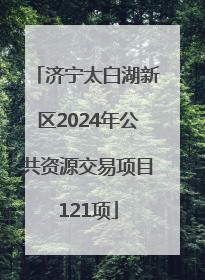 济宁太白湖新区2024年公共资源交易项目121项