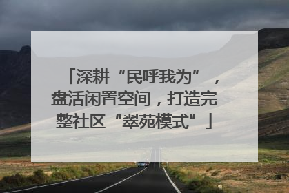 深耕“民呼我为”，盘活闲置空间，打造完整社区“翠苑模式”