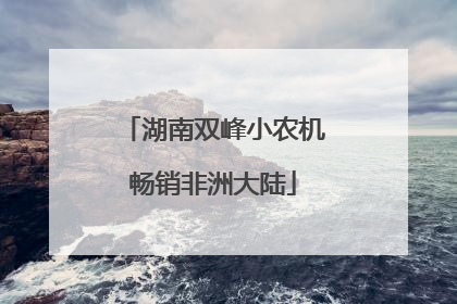 湖南双峰小农机畅销非洲大陆