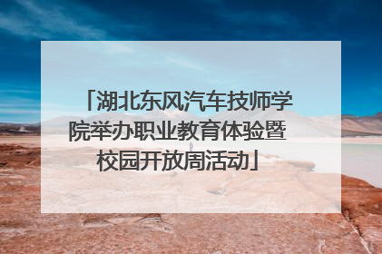 湖北东风汽车技师学院举办职业教育体验暨校园开放周活动