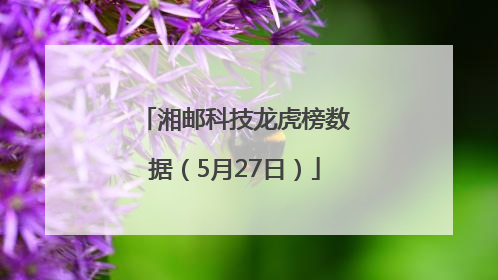 湘邮科技龙虎榜数据（5月27日）