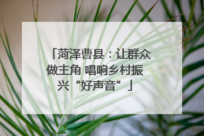 菏泽曹县：让群众做主角 唱响乡村振兴“好声音”