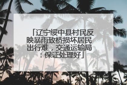 辽宁绥中县村民反映暴雨致桥损坏居民出行难，交通运输局：保证处理好