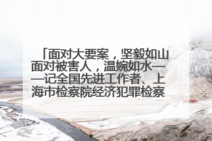 面对大要案，坚毅如山面对被害人，温婉如水——记全国先进工作者、上海市检察院经济犯罪检察部主任马玮玮