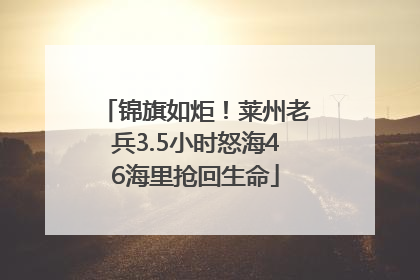 锦旗如炬！莱州老兵3.5小时怒海46海里抢回生命