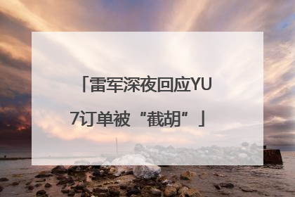 雷军深夜回应YU7订单被“截胡”