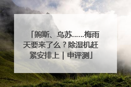 齁斯、乌苏……梅雨天要来了么？除湿机赶紧安排上｜申评测