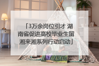 3万余岗位引才 湖南省促进高校毕业生留湘来湘系列行动启动