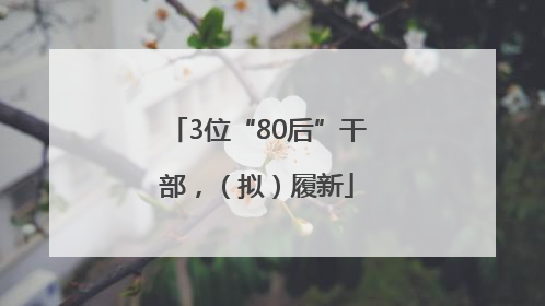 3位“80后”干部，（拟）履新