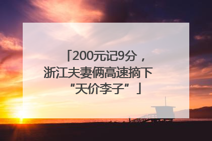 200元记9分，浙江夫妻俩高速摘下“天价李子”