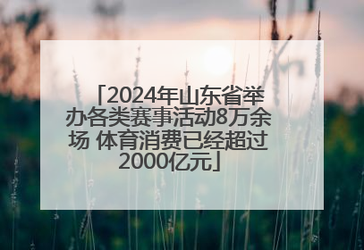 2024年山东省举办各类赛事活动8万余场 体育消费已经超过2000亿元