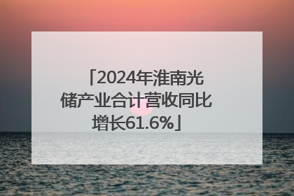 2024年淮南光储产业合计营收同比增长61.6%